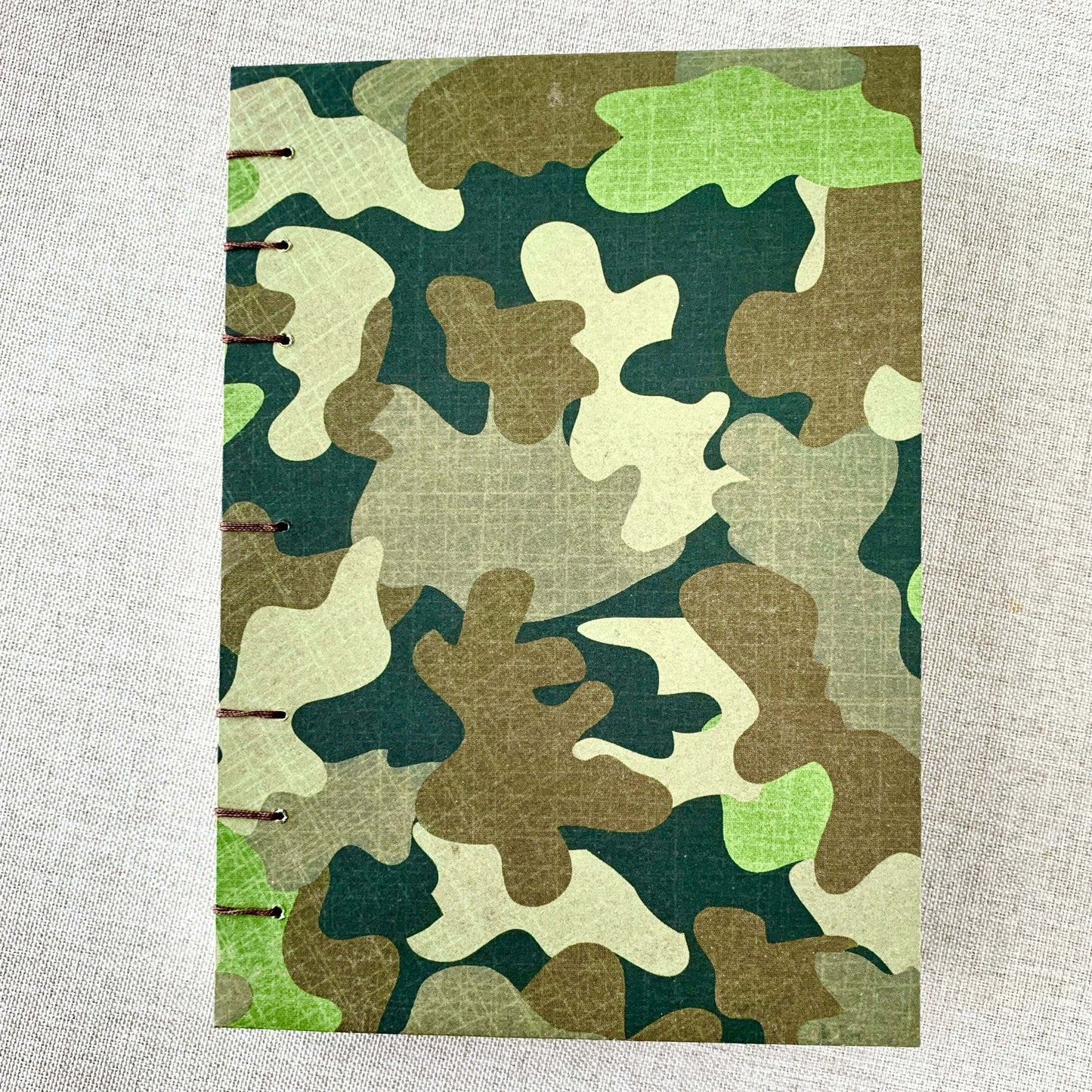 Camouflage - A6 - Dot Grid - Coptic Bound - Fountain Pen Notebook - Handmade Journal