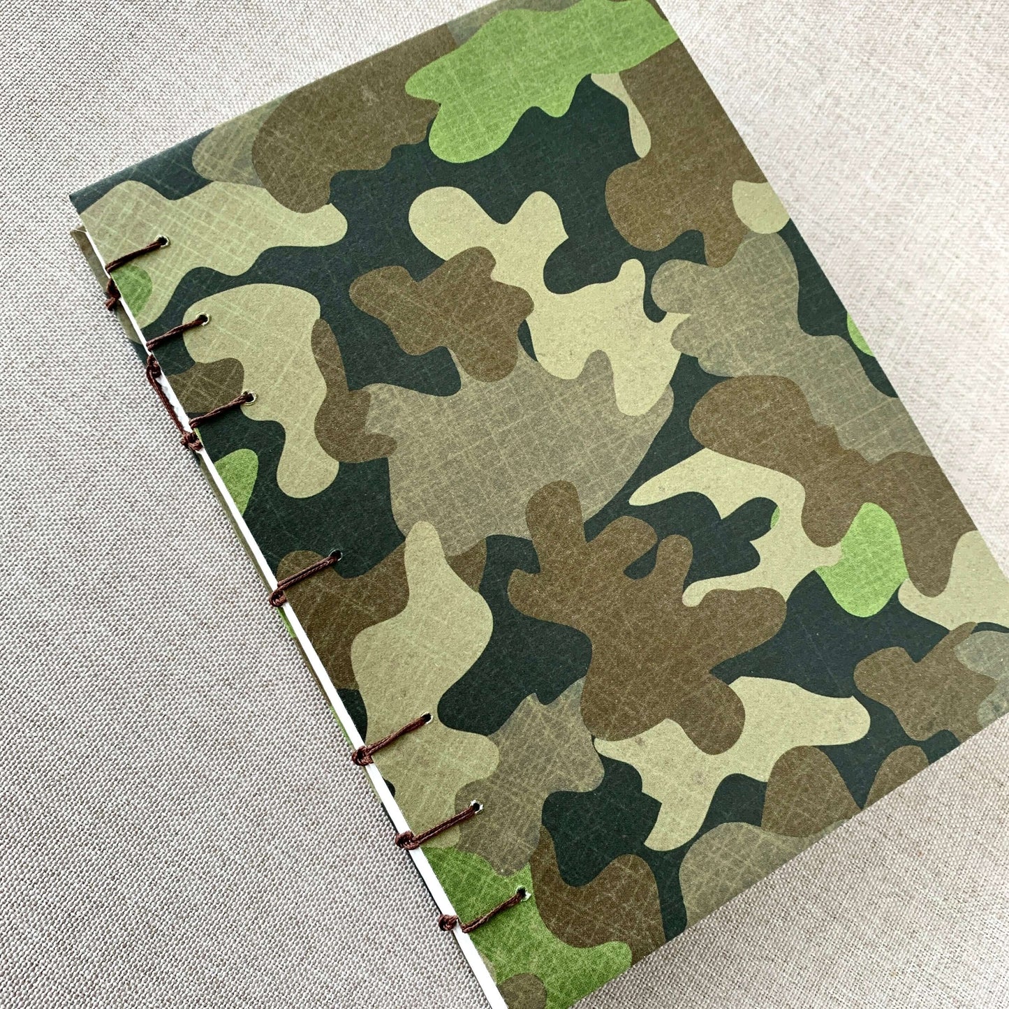 Camouflage - A6 - Dot Grid - Coptic Bound - Fountain Pen Notebook - Handmade Journal