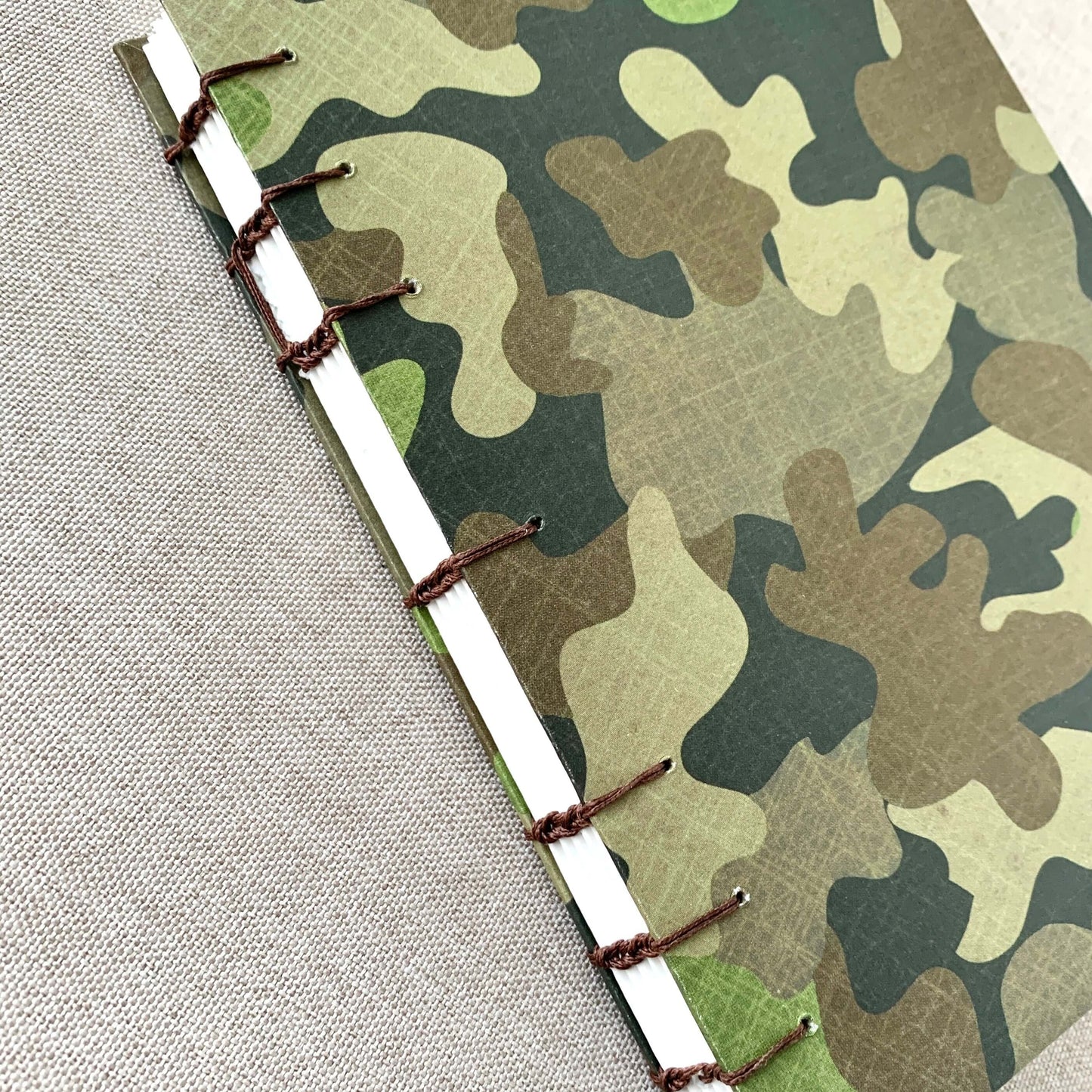 Camouflage - A6 - Dot Grid - Coptic Bound - Fountain Pen Notebook - Handmade Journal