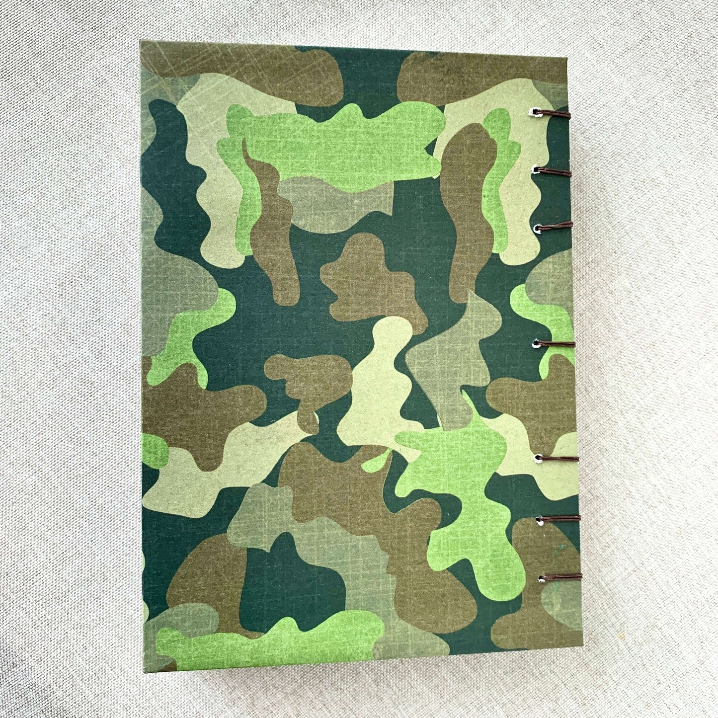Camouflage - A6 - Dot Grid - Coptic Bound - Fountain Pen Notebook - Handmade Journal