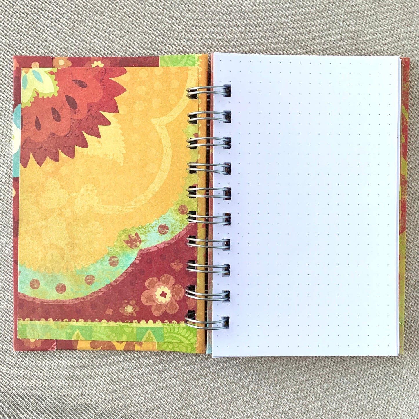 Latin Beauty - A6 - 4x6 - Dot Grid - Spiral Bound - Fountain Pen Notebook - Handmade Journal