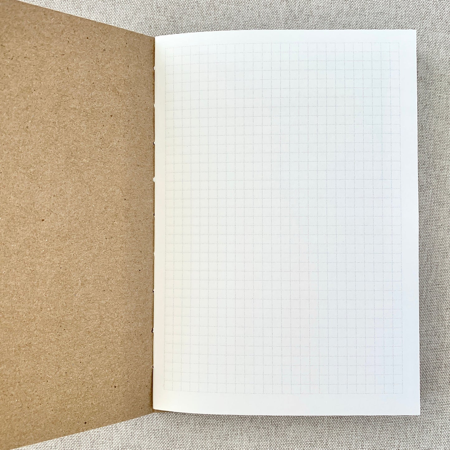 A6 Graph Travelers Notebook Insert - Fountain Pen Friendly, Hand-Stitched Kraft Cover