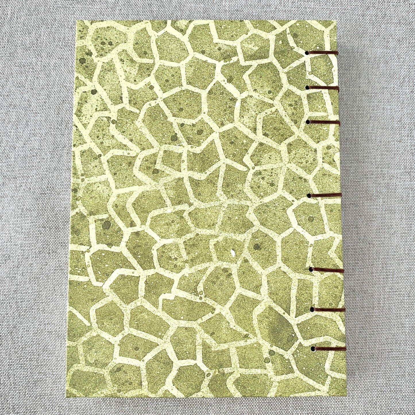 Turtle Shell - A6 - Dot Grid - Coptic Bound - Fountain Pen Notebook - Handmade Journal