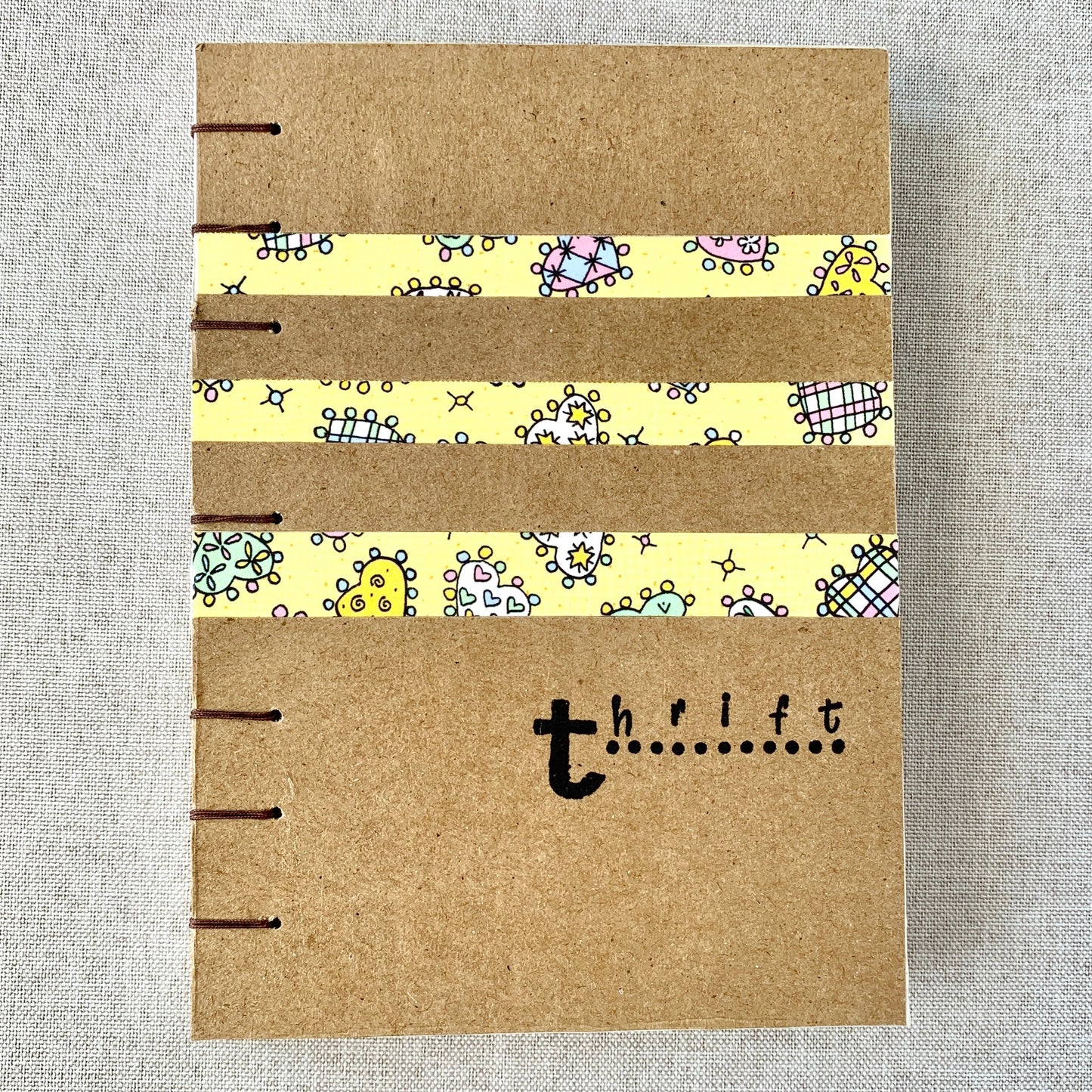Thrift - A6 - Dot Grid - Coptic Bound - Fountain Pen Notebook - Handmade Journal