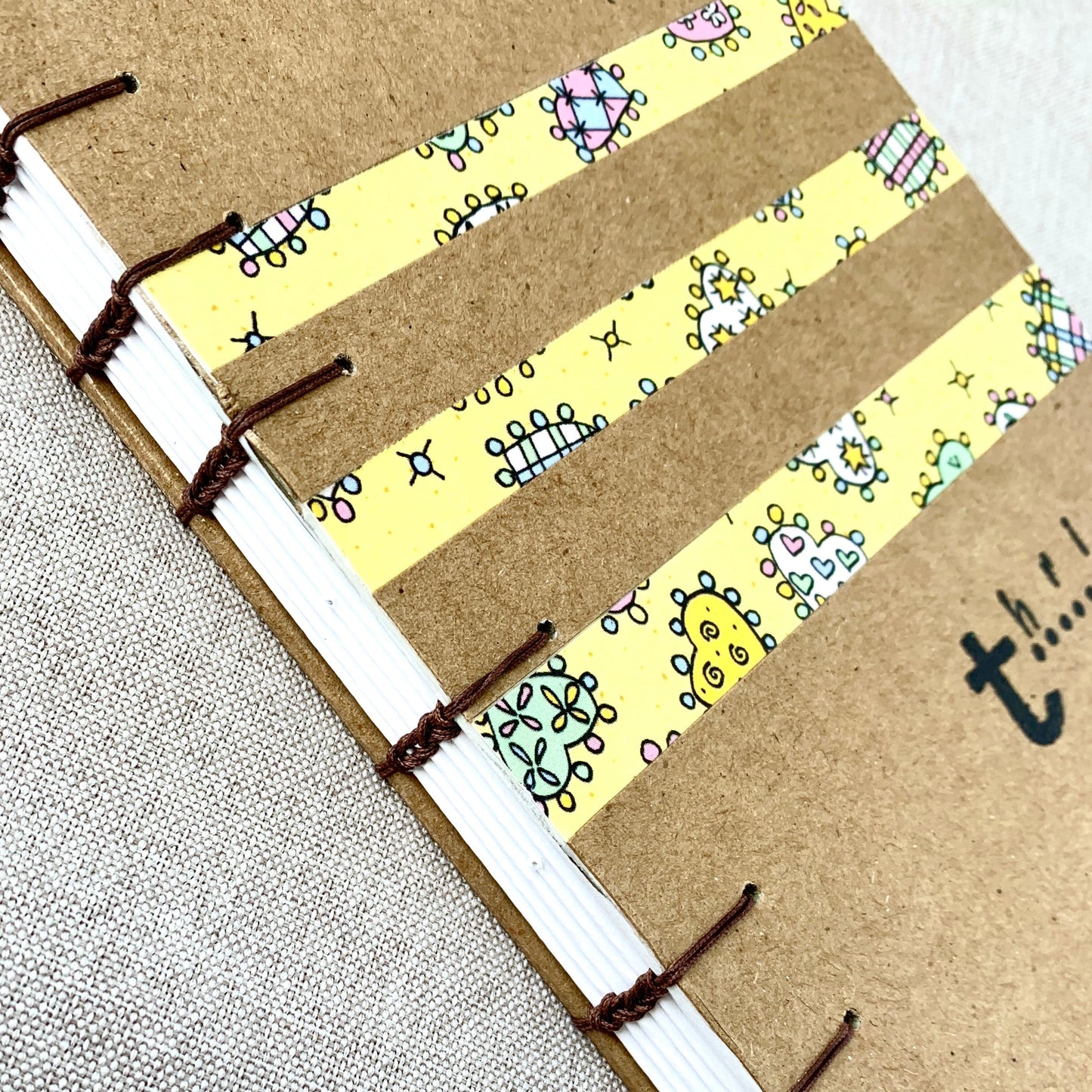 Thrift - A6 - Dot Grid - Coptic Bound - Fountain Pen Notebook - Handmade Journal
