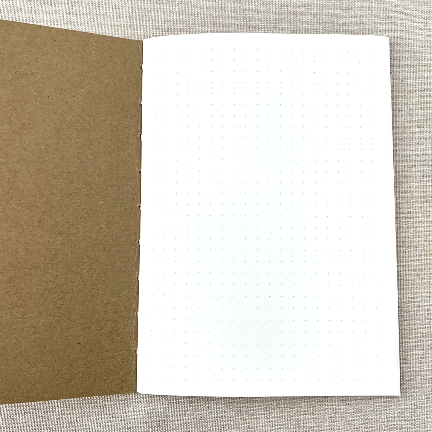 A6 Dot Grid Travelers Notebook Insert - Fountain Pen Friendly, Hand-Stitched Kraft Cover