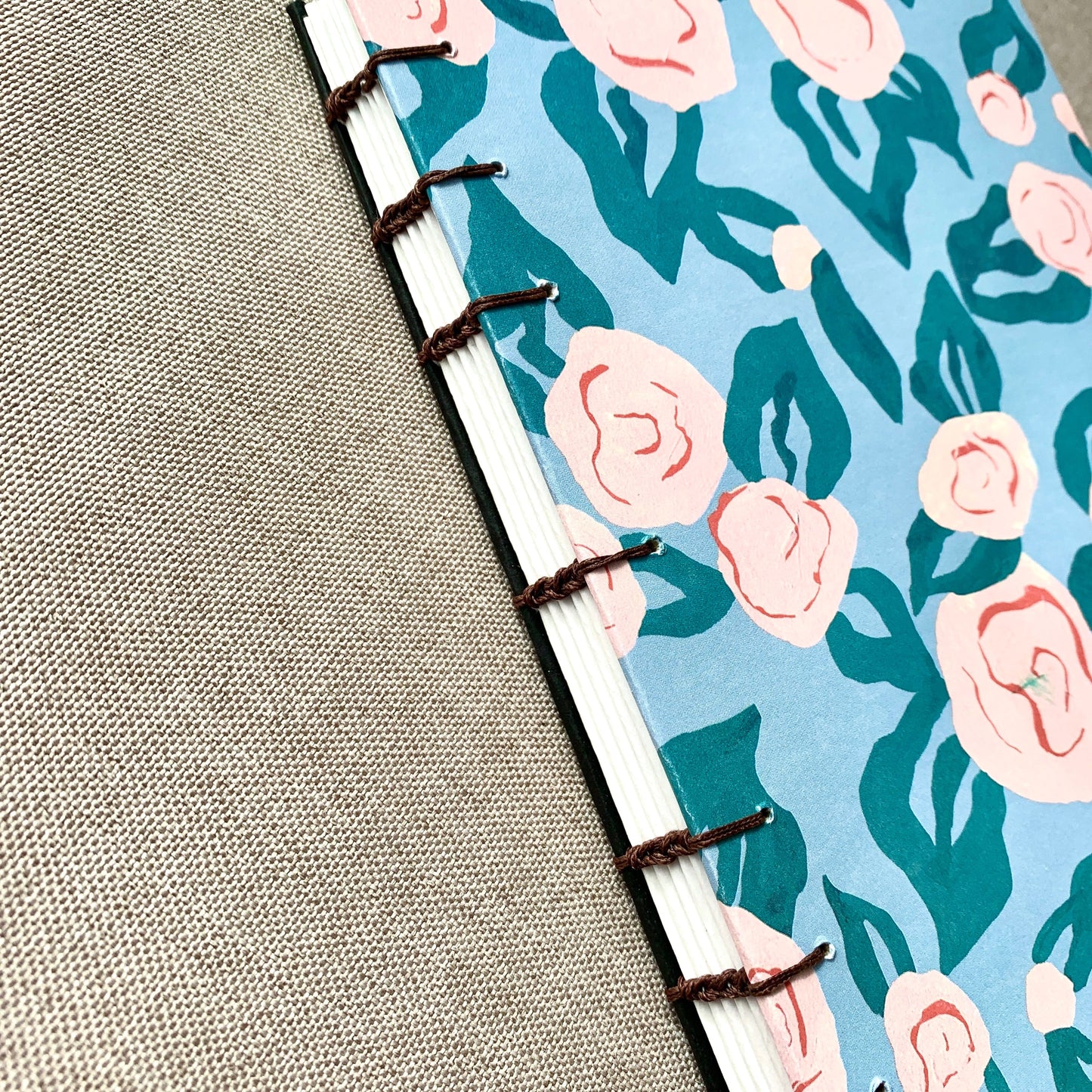 Light Rose - A6 - Dot Grid - Coptic Bound - Fountain Pen Notebook - Handmade Journal