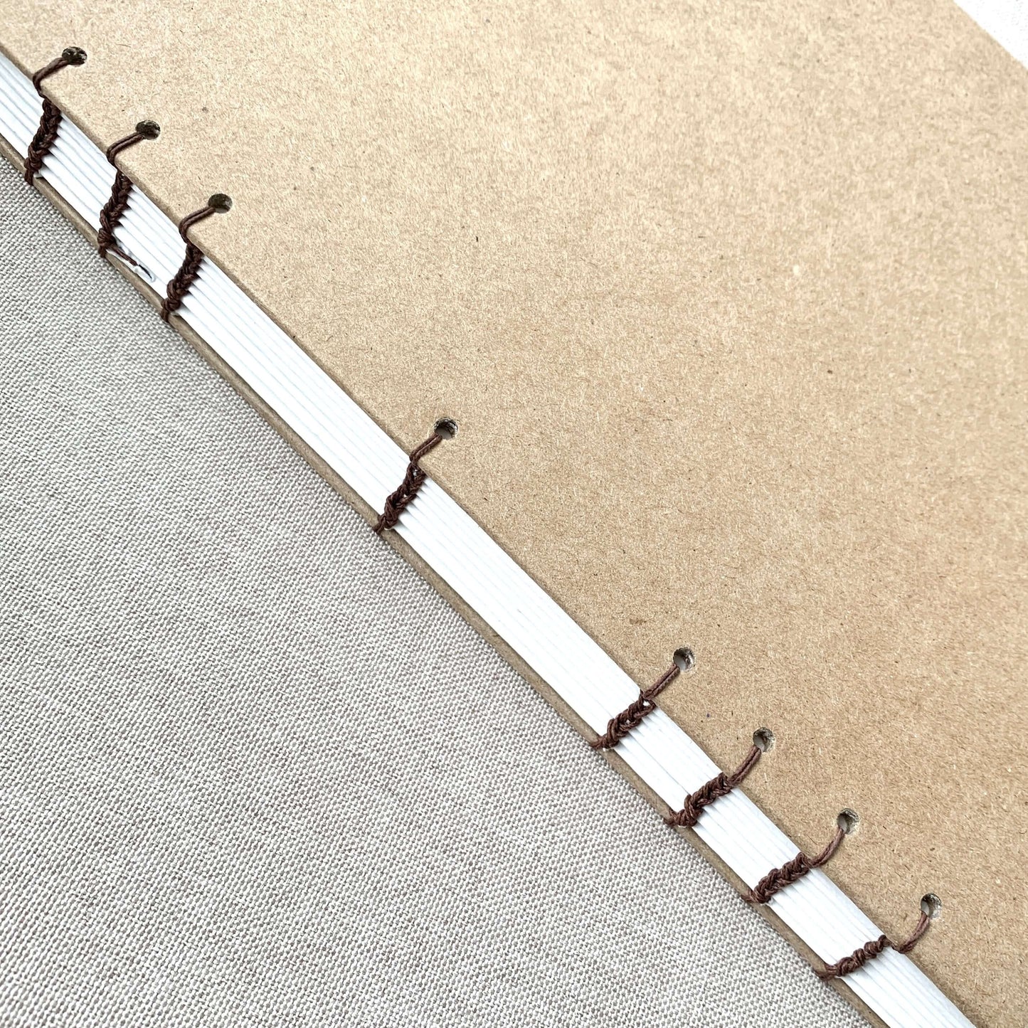 Kraft - A5 - Dot Grid - Coptic Bound - Fountain Pen Notebook - Handmade Journal