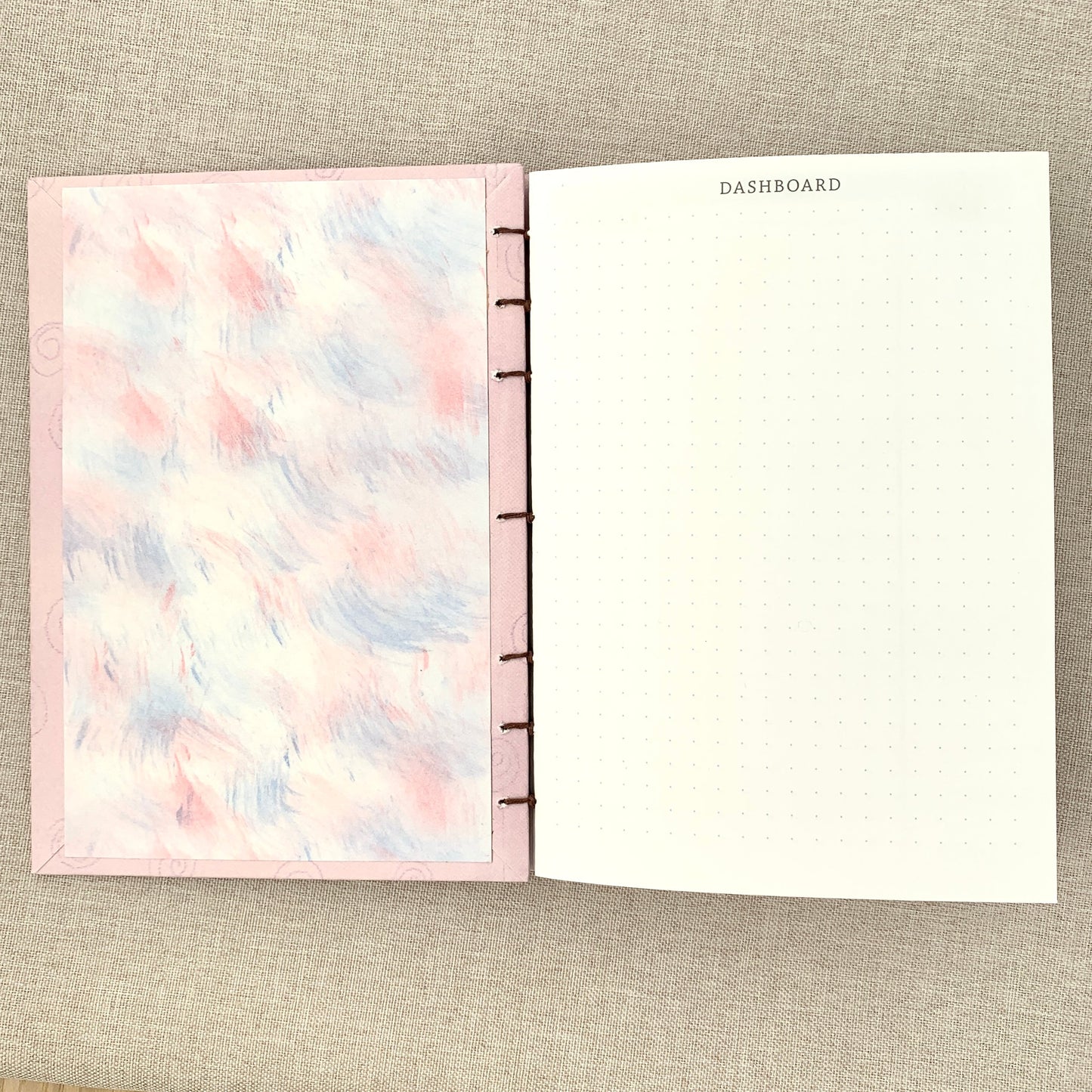 Pastel Swirl - A6 - Dot Grid - Coptic Bound - Fountain Pen Notebook - Handmade Journal
