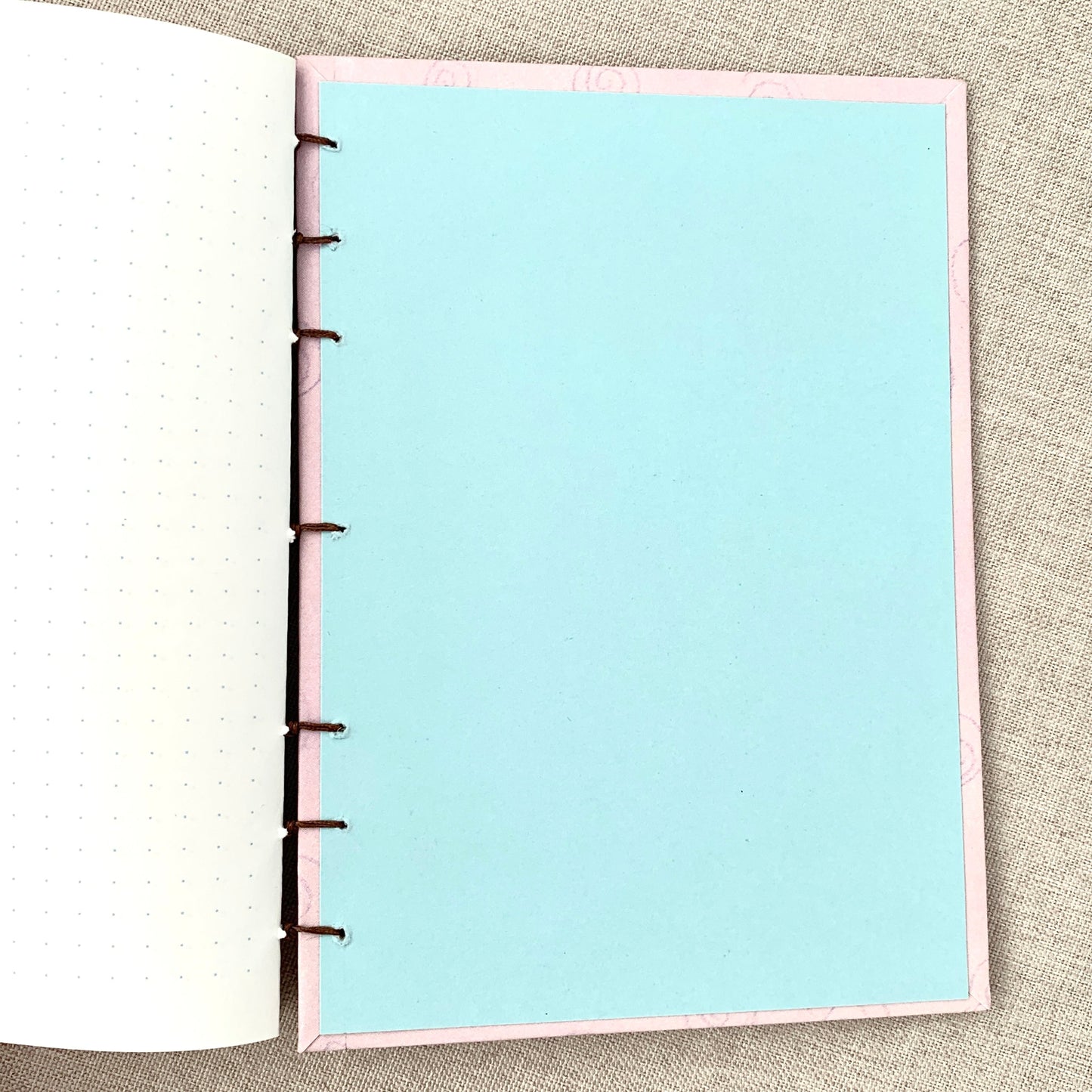 Pastel Swirl - A6 - Dot Grid - Coptic Bound - Fountain Pen Notebook - Handmade Journal