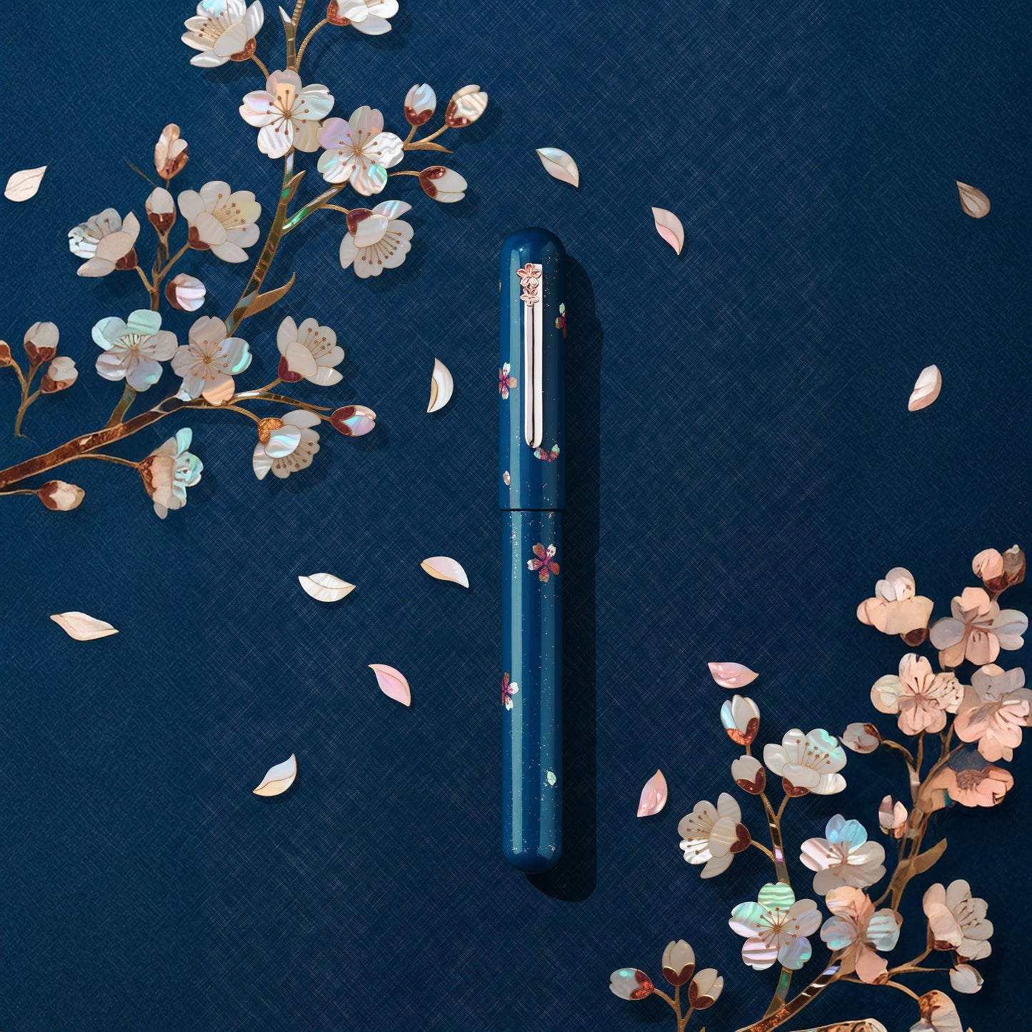 Nahvalur Ikkaku Cherry Blossom Urushi Fountain Pen 14k Nib