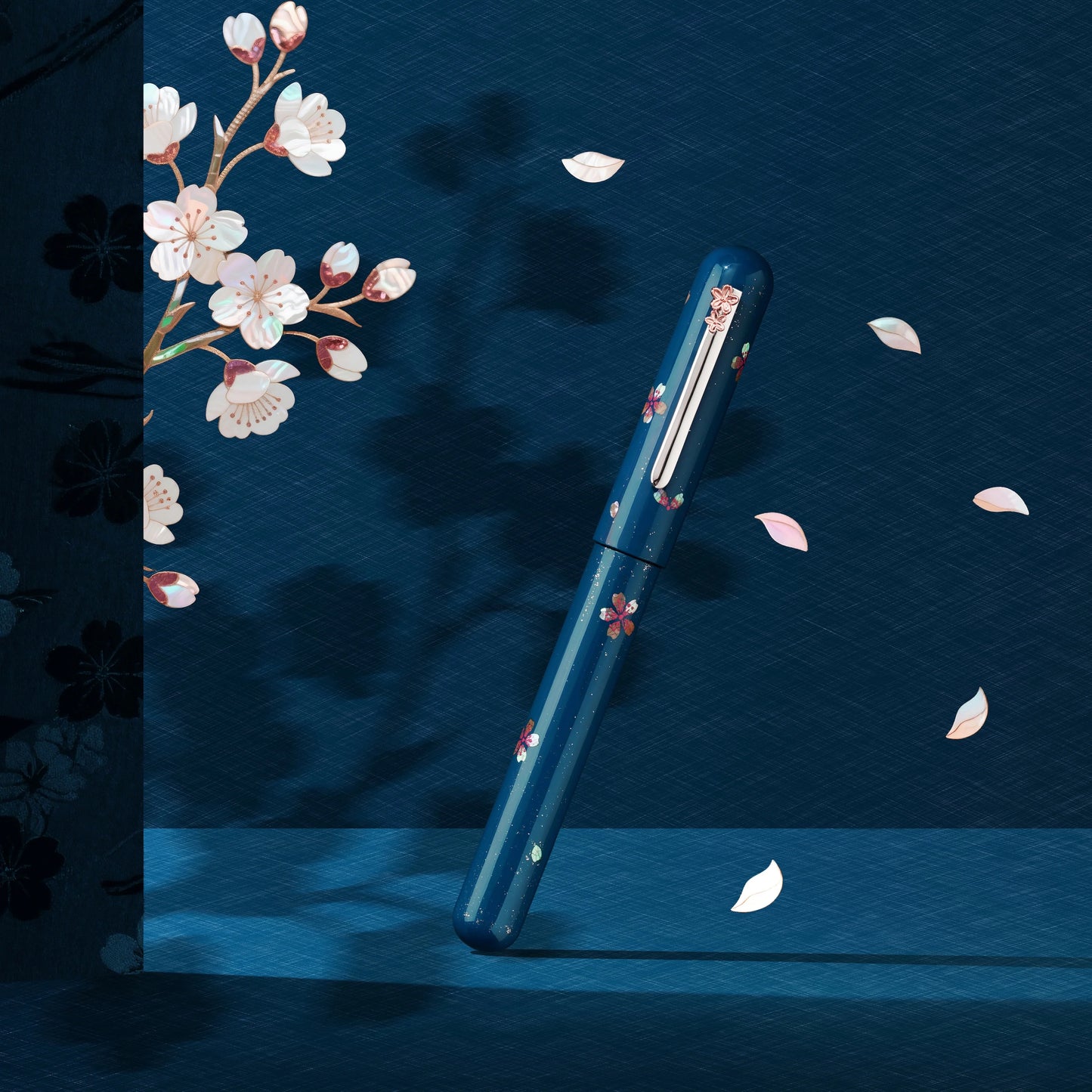 Nahvalur Ikkaku Cherry Blossom Urushi Fountain Pen 14k Nib