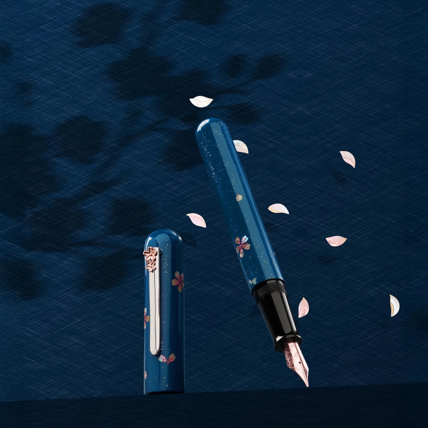 Nahvalur Ikkaku Cherry Blossom Urushi Fountain Pen 14k Nib