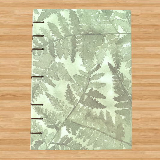 Fern - A6 - Dot Grid - Coptic Bound - Fountain Pen Notebook - Handmade Journal