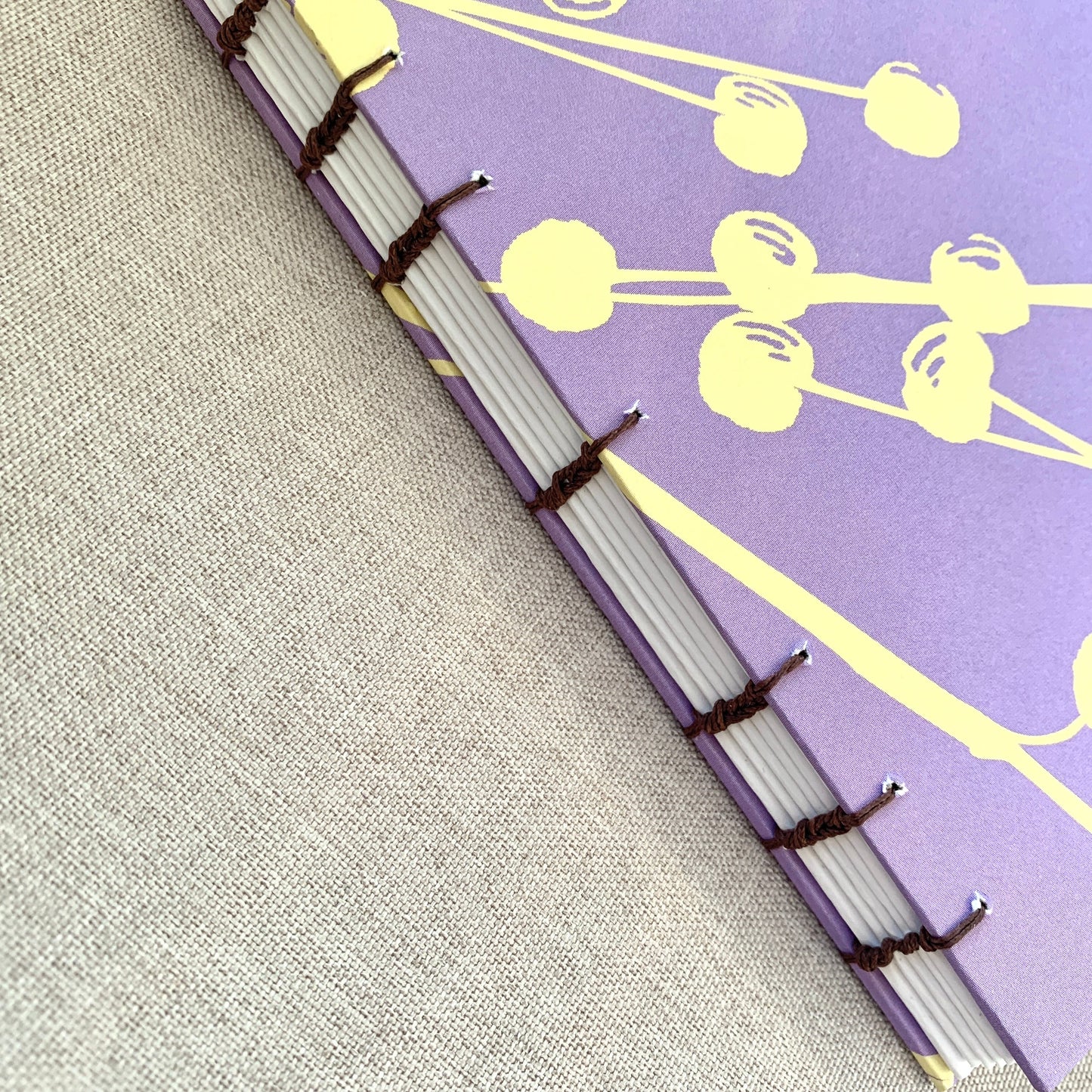 Purple Cherry Tree - A6 - Dot Grid - Coptic Bound - Fountain Pen Notebook - Handmade Journal
