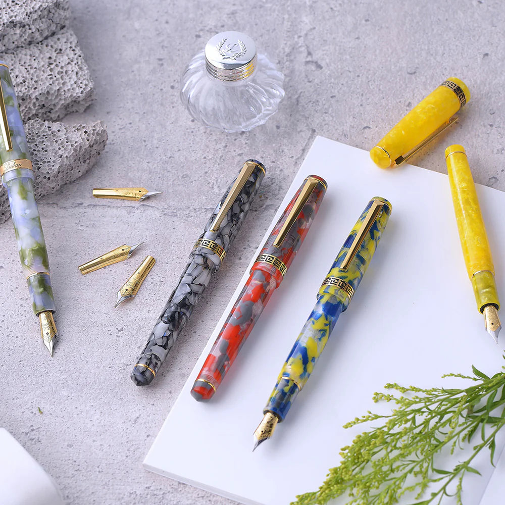 Laban Rosa Blue Marble Fountain Pen