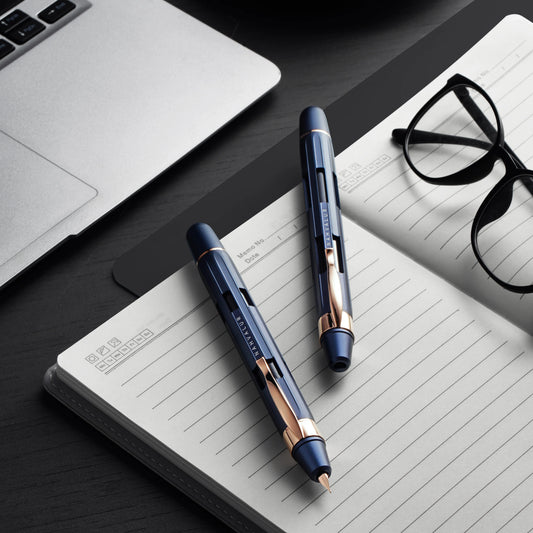 Nahvalur Eclipse Cobalt Rose Gold Fountain Pen