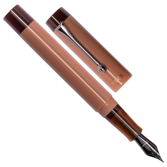 Opus 88 Mocha Mousse 2025 Demo PVD Fountain Pen Fine Point
