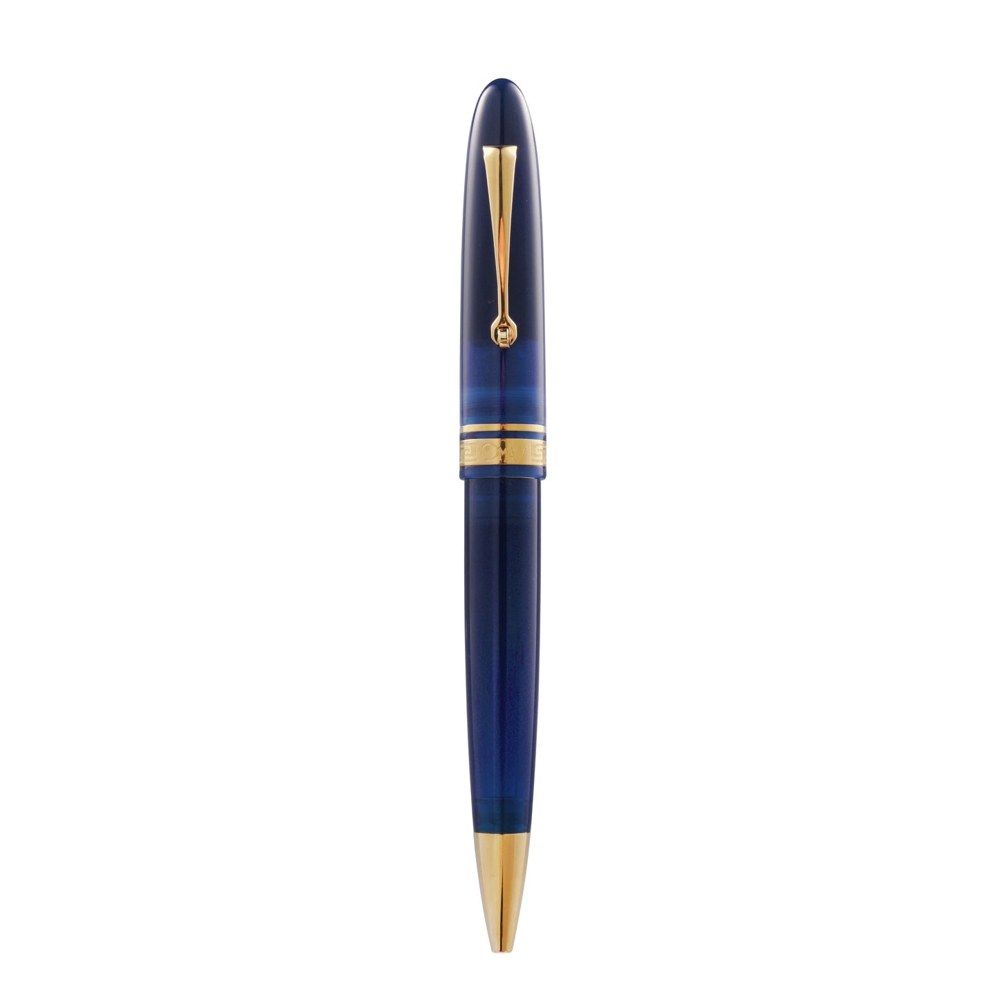 Omas Ogiva Ballpoint Pen in Blue with Gold Trim