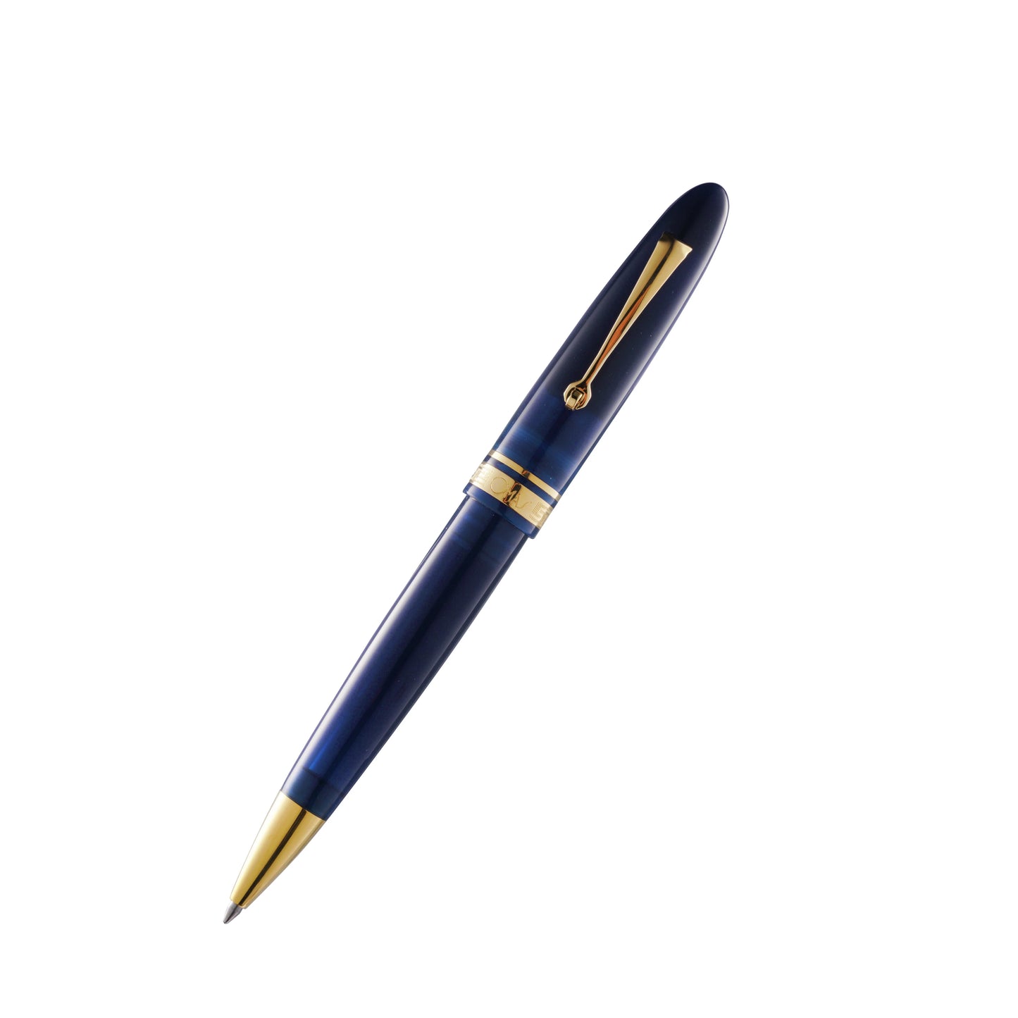 Omas Ogiva Ballpoint Pen in Blue with Gold Trim