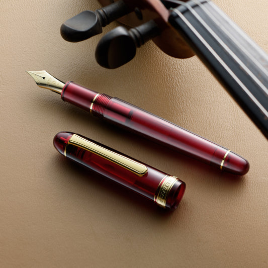Platinum #3776 Century Bourgogne With Gold Trim Fountain Pen