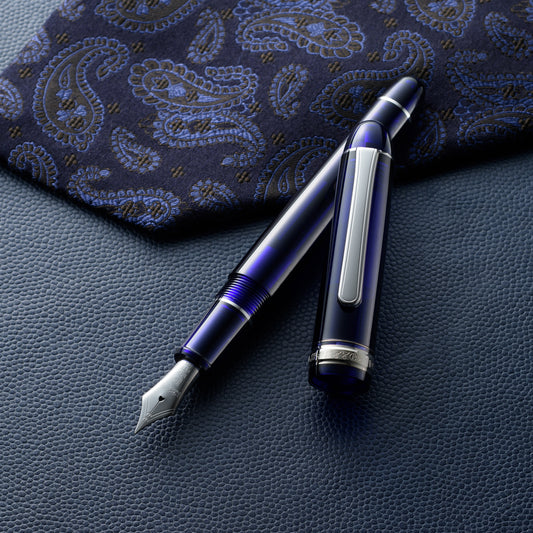 Platinum #3776 Century Chartres Blue With Rhodium Trim Fountain Pen