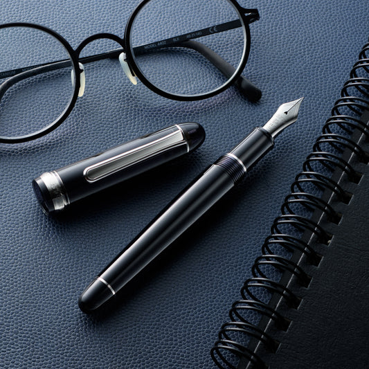 Platinum #3776 Century Black Diamond With Rhodium Trim Fountain Pen
