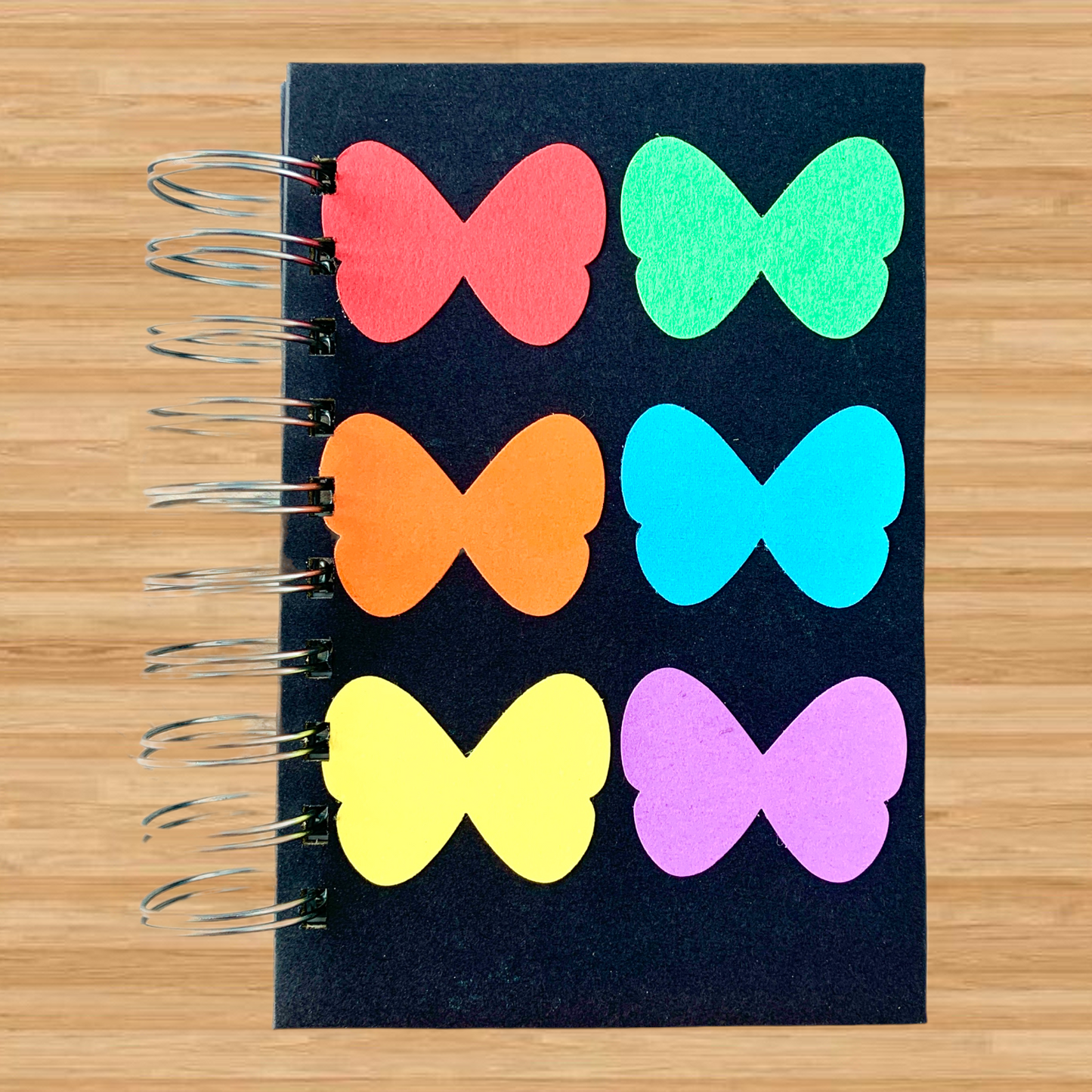 Butterfly Rainbow Pride - A6 - Lined - Spiral Bound - Fountain Pen Notebook - Handmade Journal