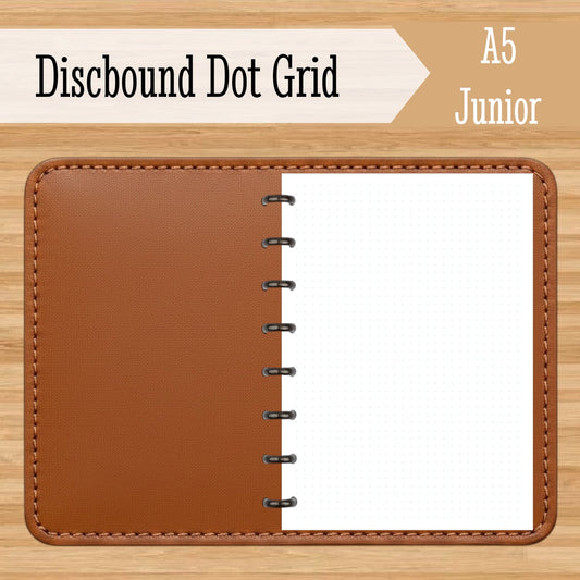 Dot Grid Discbound Notebook Insert - A5 Junior - Dot Grid - Fountain Pen Friendly Paper