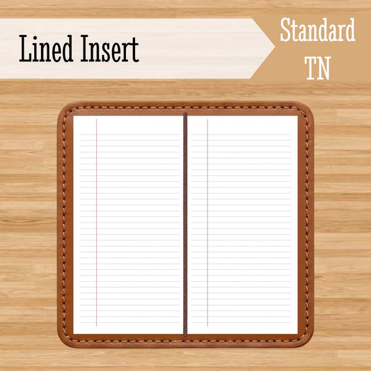 Standard Composition Lined Travelers Notebook Insert - Fountain Pen Friendly, Hand-Stitched Kraft Cover