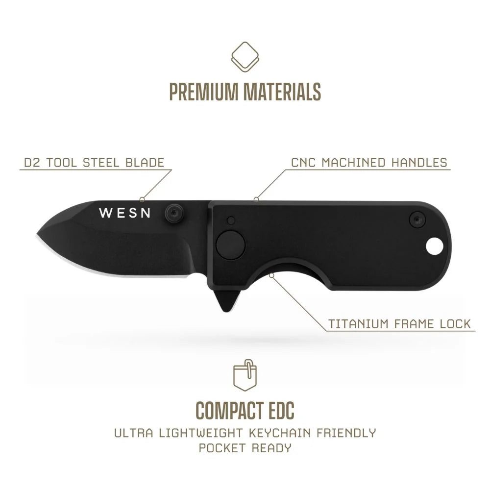 WESN Microblade Knife Blacked Out Titanium