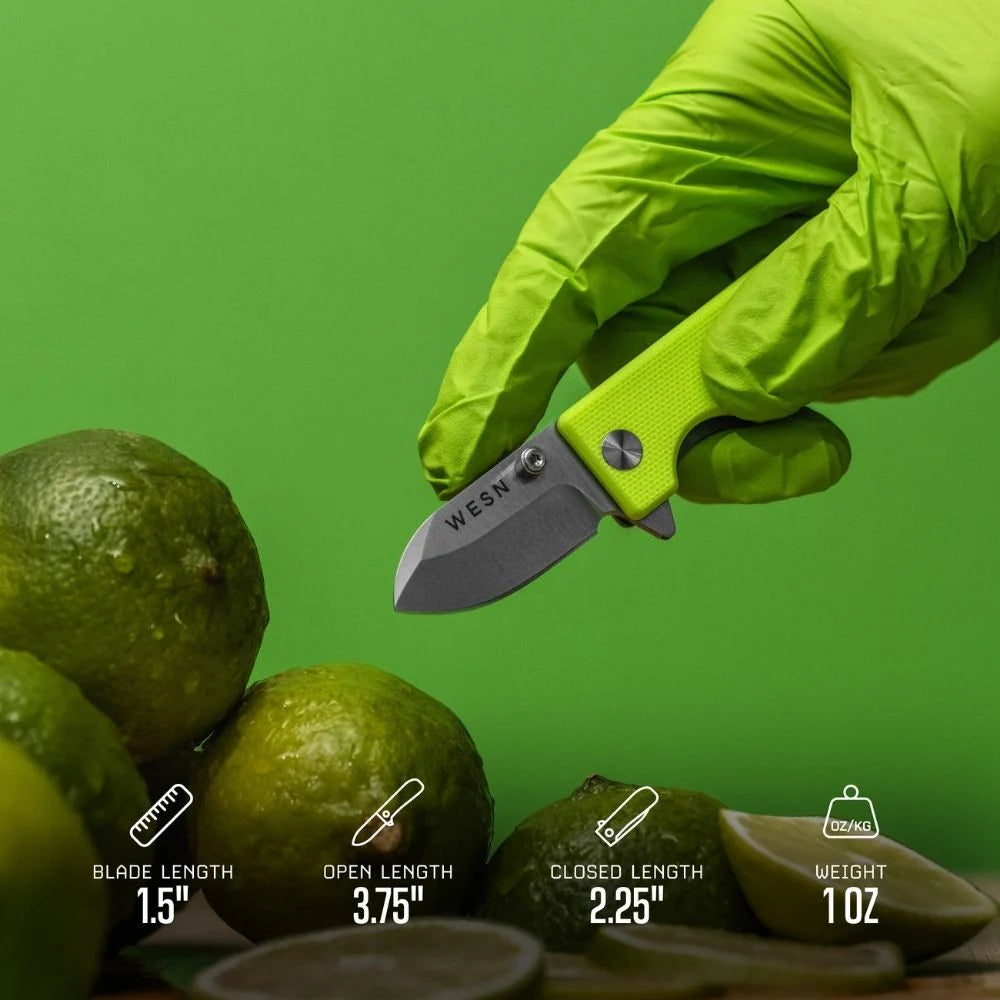 WESN Microblade Knife Lime Green