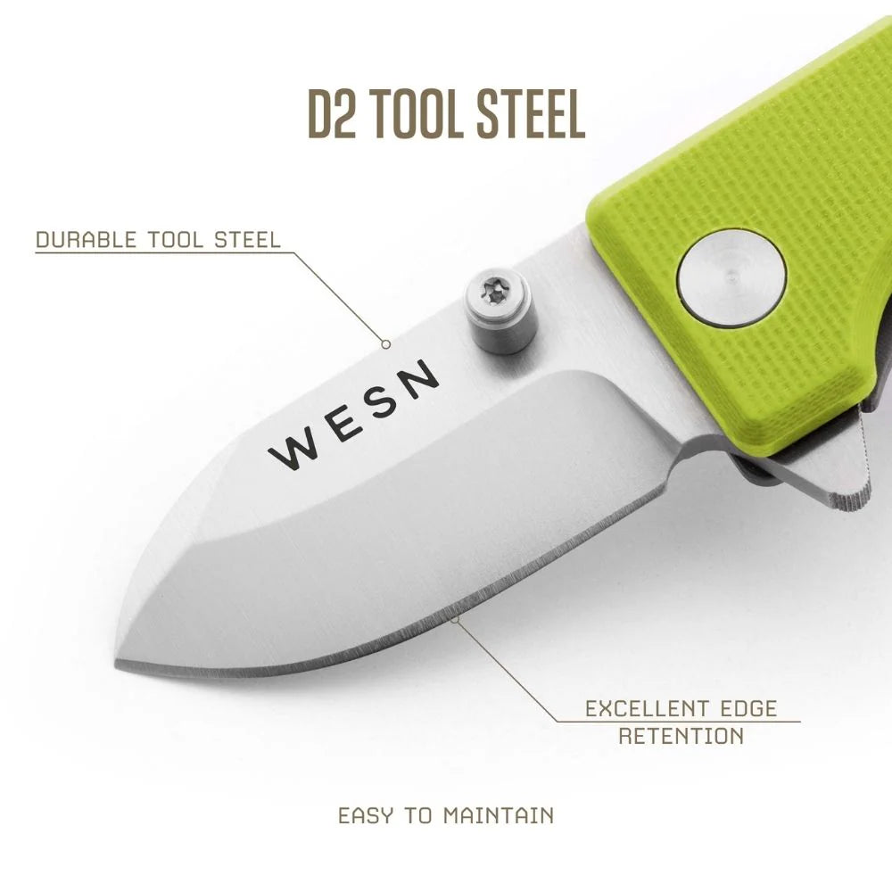 WESN Microblade Knife Lime Green