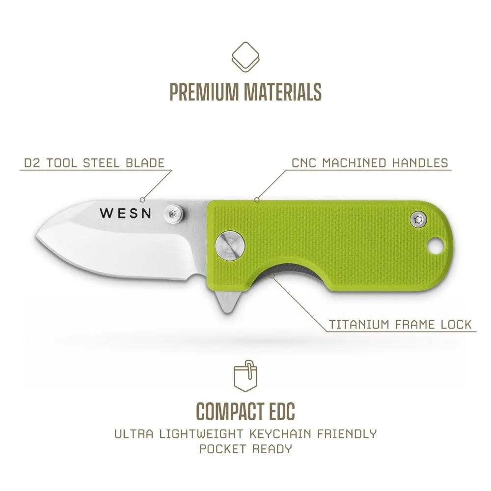 WESN Microblade Knife Lime Green