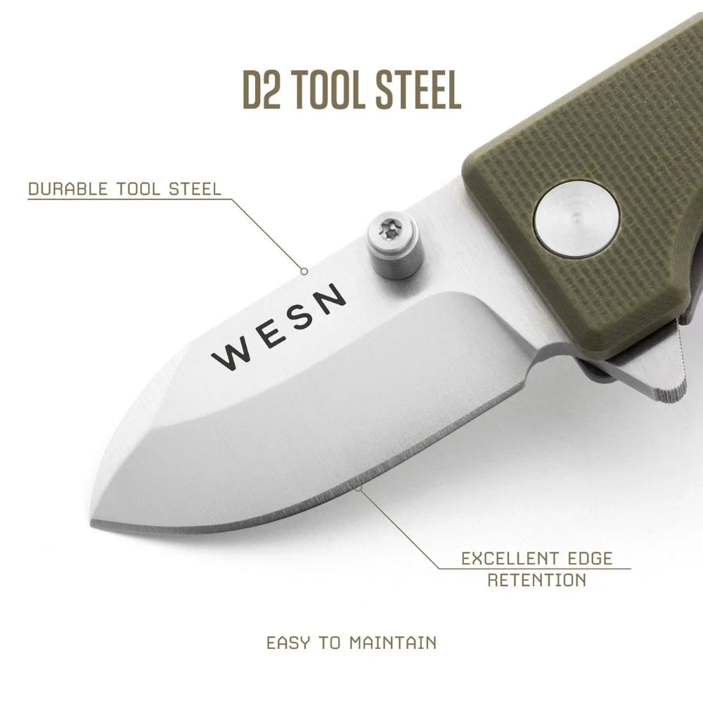 WESN Microblade Knife OD Green