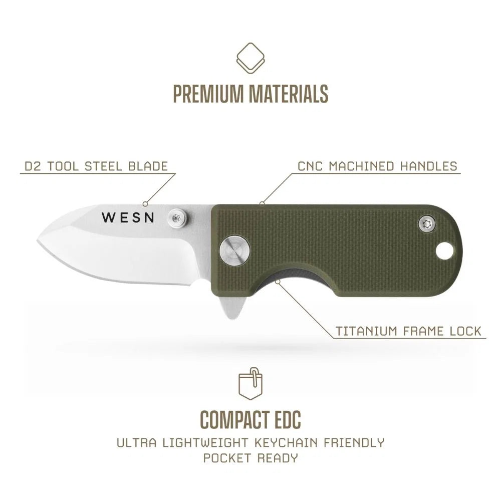 WESN Microblade Knife OD Green