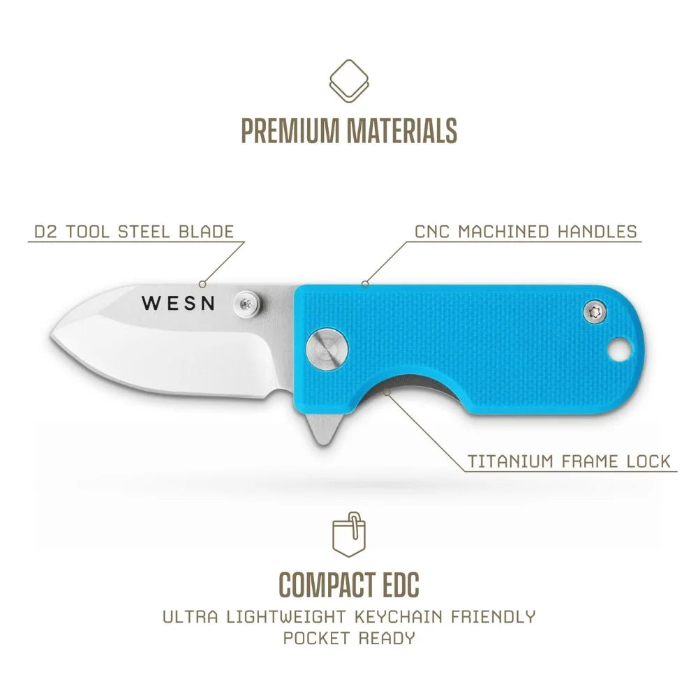 WESN Microblade Knife Sky Blue