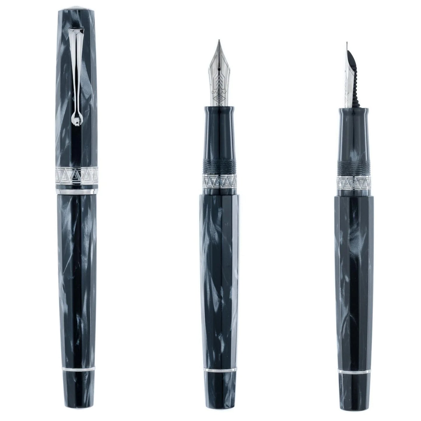 Omas Paragon Fountain Pen in Grigio Perla Ruthenium Trim