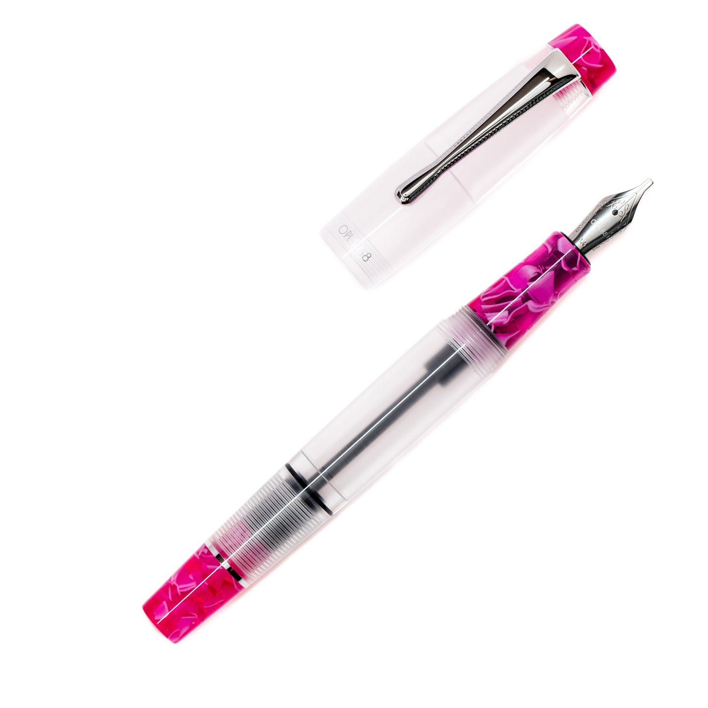 Opus 88 Koloro Demonstrator Hot Pink Fountain Pen Medium Nib