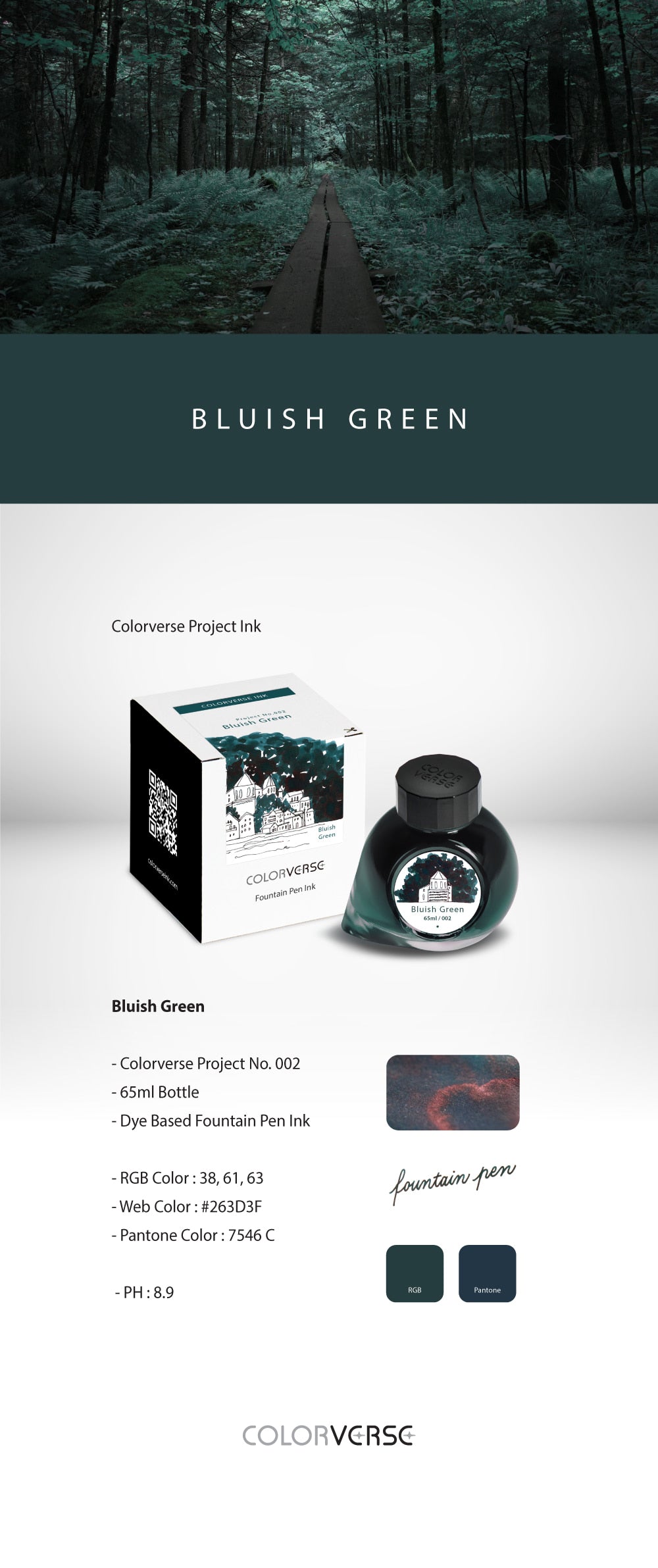 Colorverse Bluish Green Project Volume One 65mL Ink Bottles
