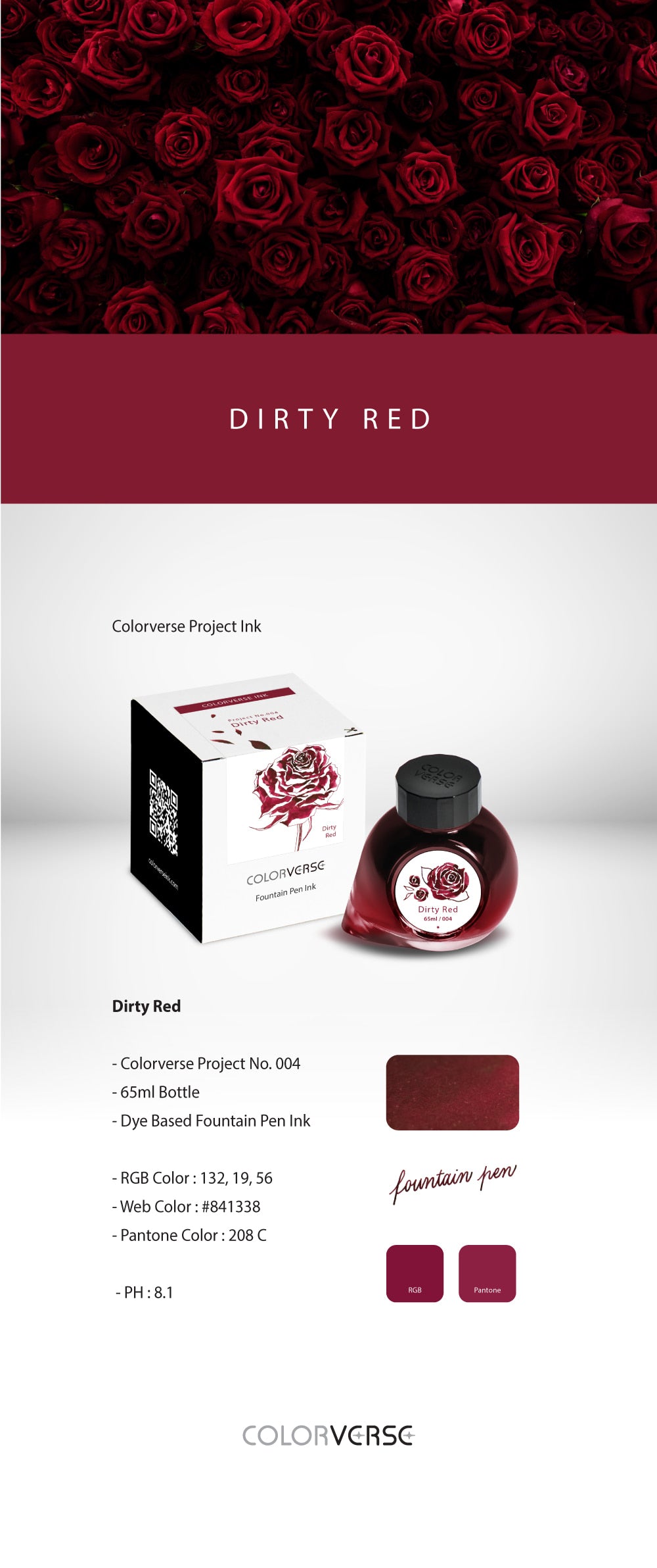 Colorverse Dirty Red Project Volume One 65mL Ink Bottles