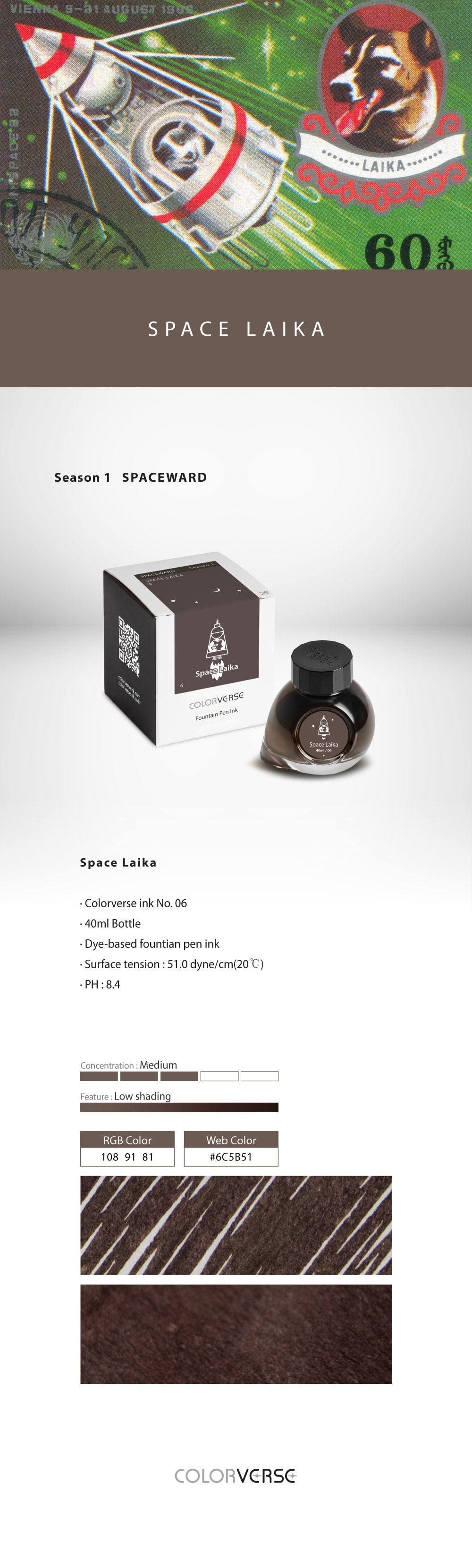 Colorverse Space Laika 40mL Season One Bottled Ink