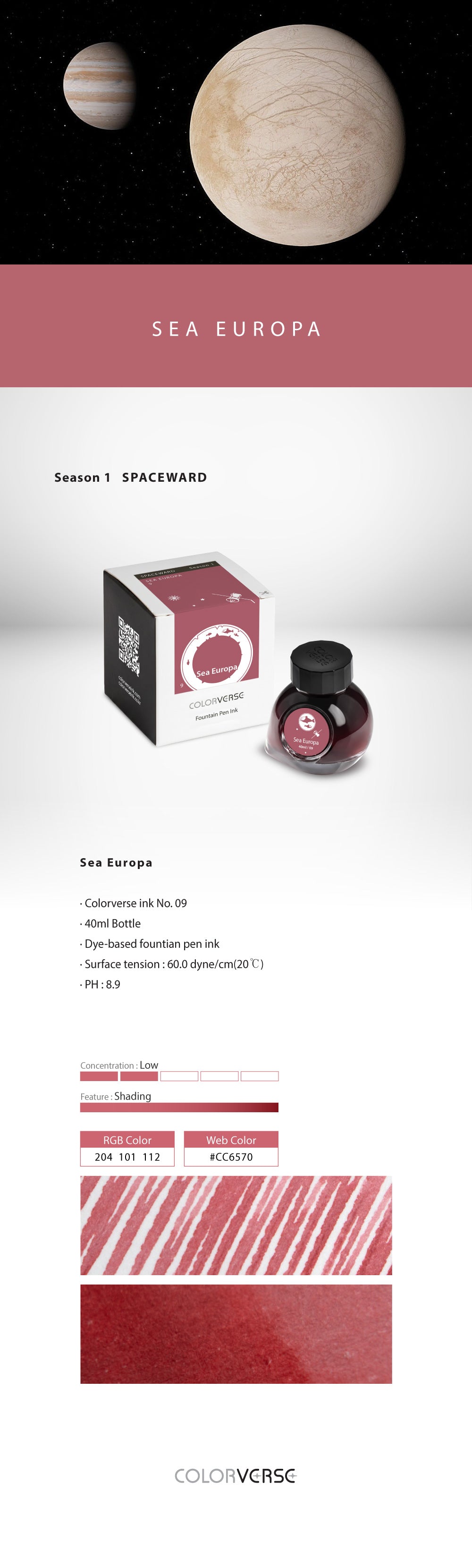 Colorverse Sea Europa 40mL Season One Bottled Ink