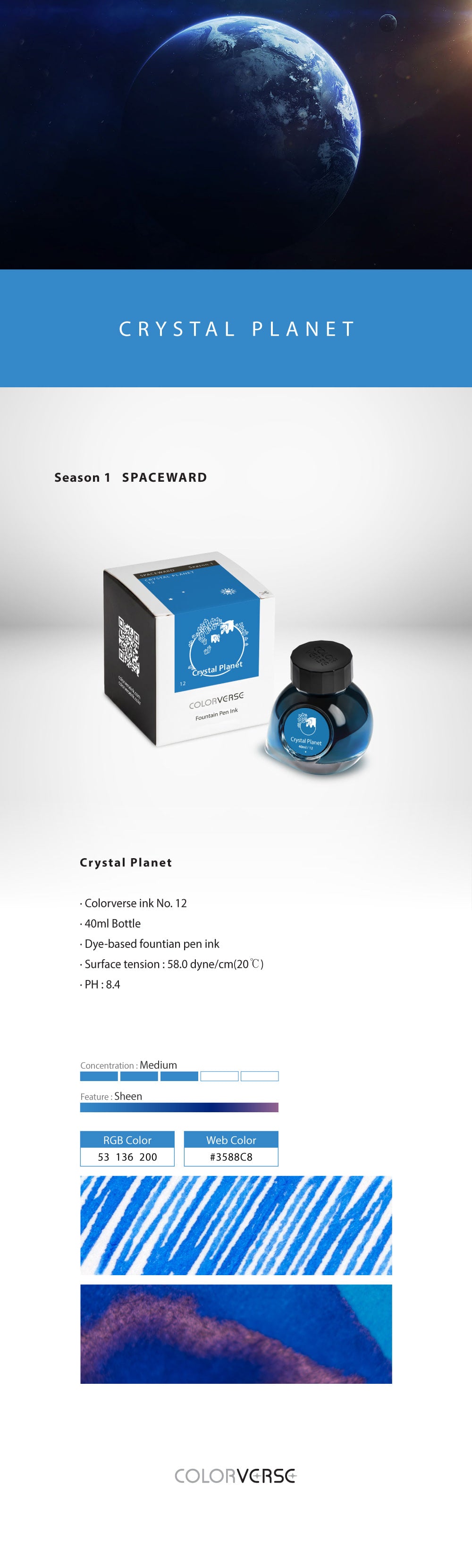 Colorverse Crystal Planet 40mL Season One Bottled Ink