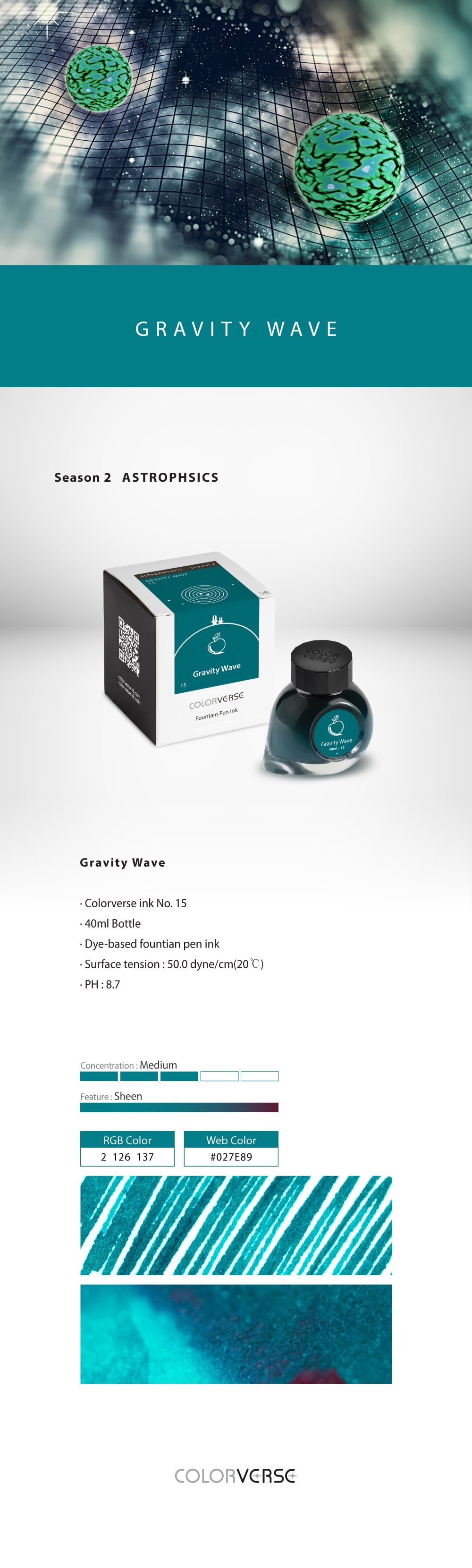 Colorverse Gravity Wave 40mL Season Two Bottled Ink