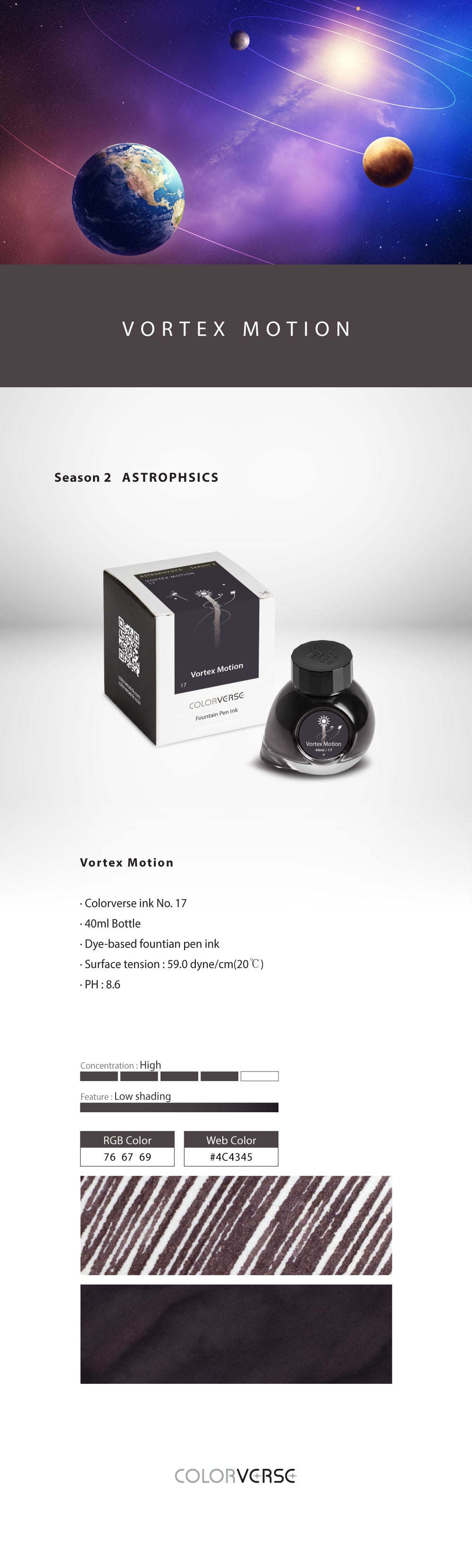 Colorverse Vortex Motion 40mL Season Two Bottled Ink