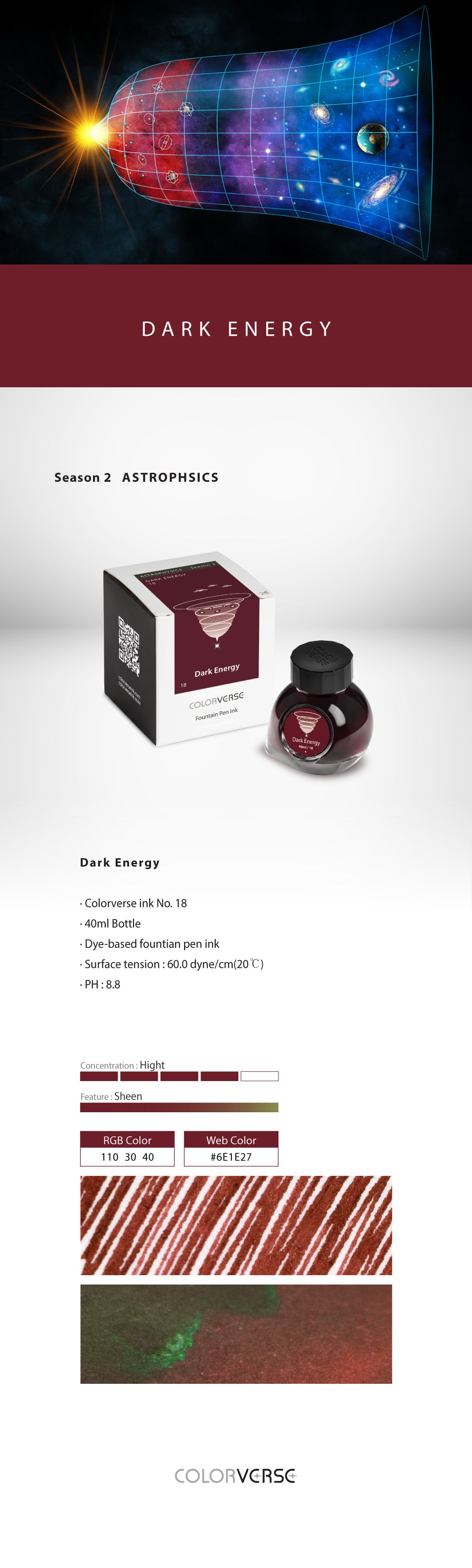 Colorverse Dark Energy 40mL Season Two Bottled Ink
