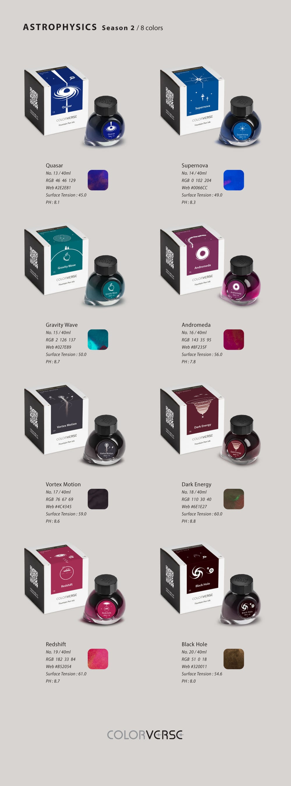 Colorverse Dark Energy 40mL Season Two Bottled Ink