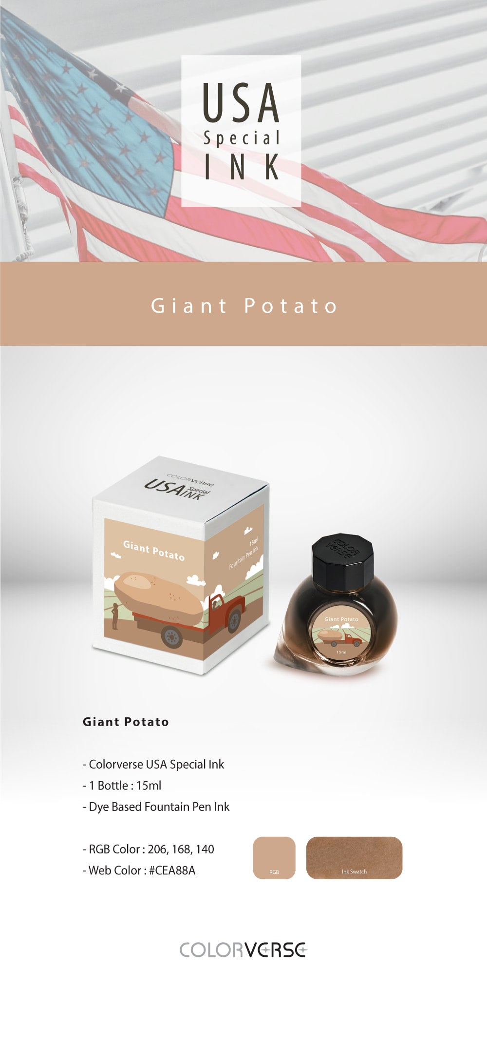 Colorverse Giant Potato USA Special Series 15mL Bottled Ink