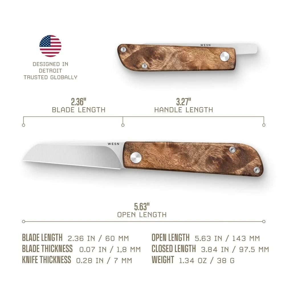 WESN Samla Knife Burlwood